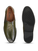 Extacy Green Olive Genuine Leather Casual Shoes For Men Exm010229 C784