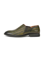 Extacy Green Olive Genuine Leather Casual Shoes For Men Exm010229 C784