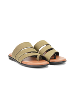 City Magic Olive Genuine Leather Thong Slipper For Men Cmm041005 C084