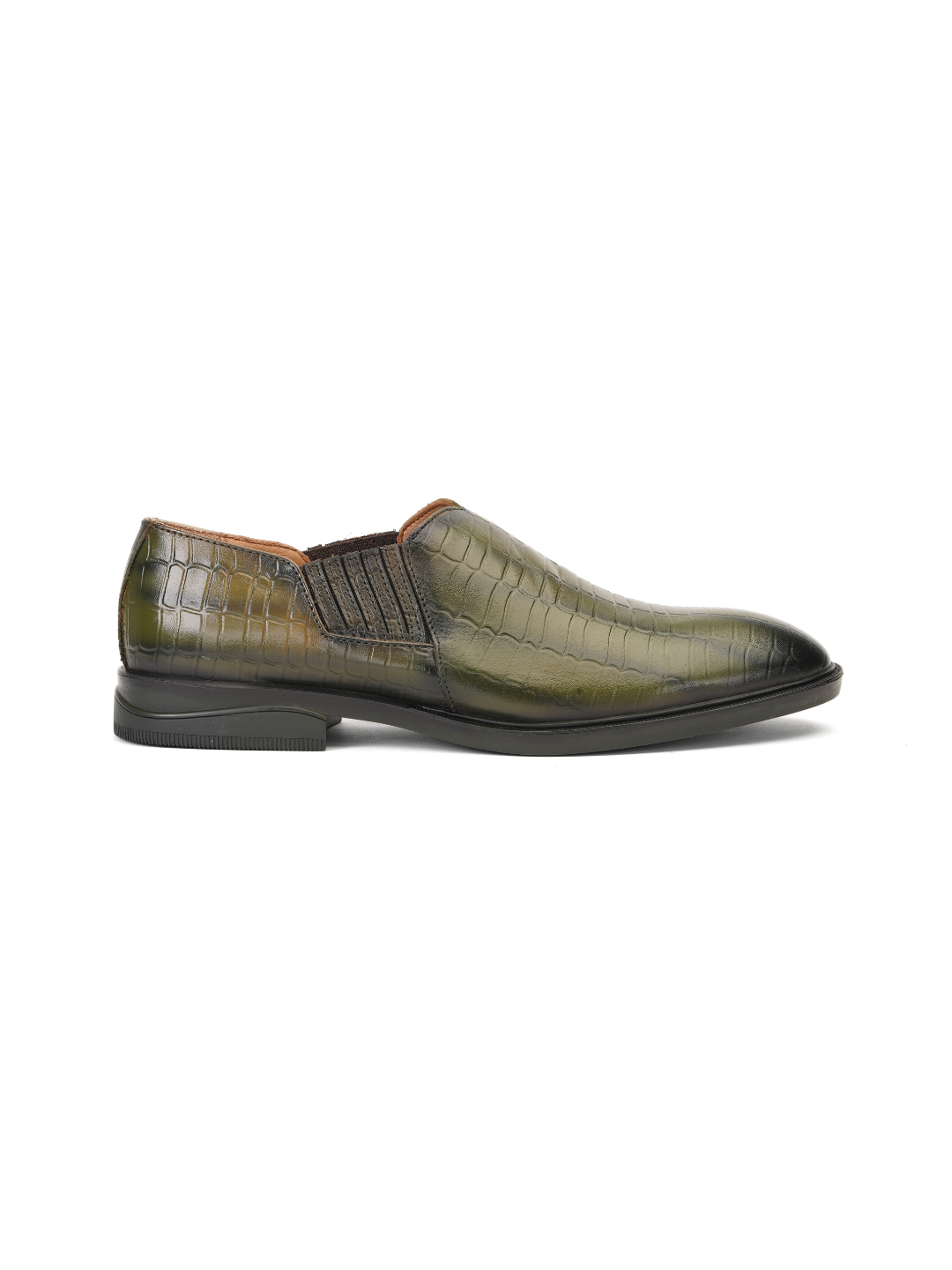 Extacy Green Olive Genuine Leather Casual Shoes For Men Exm010229 C784