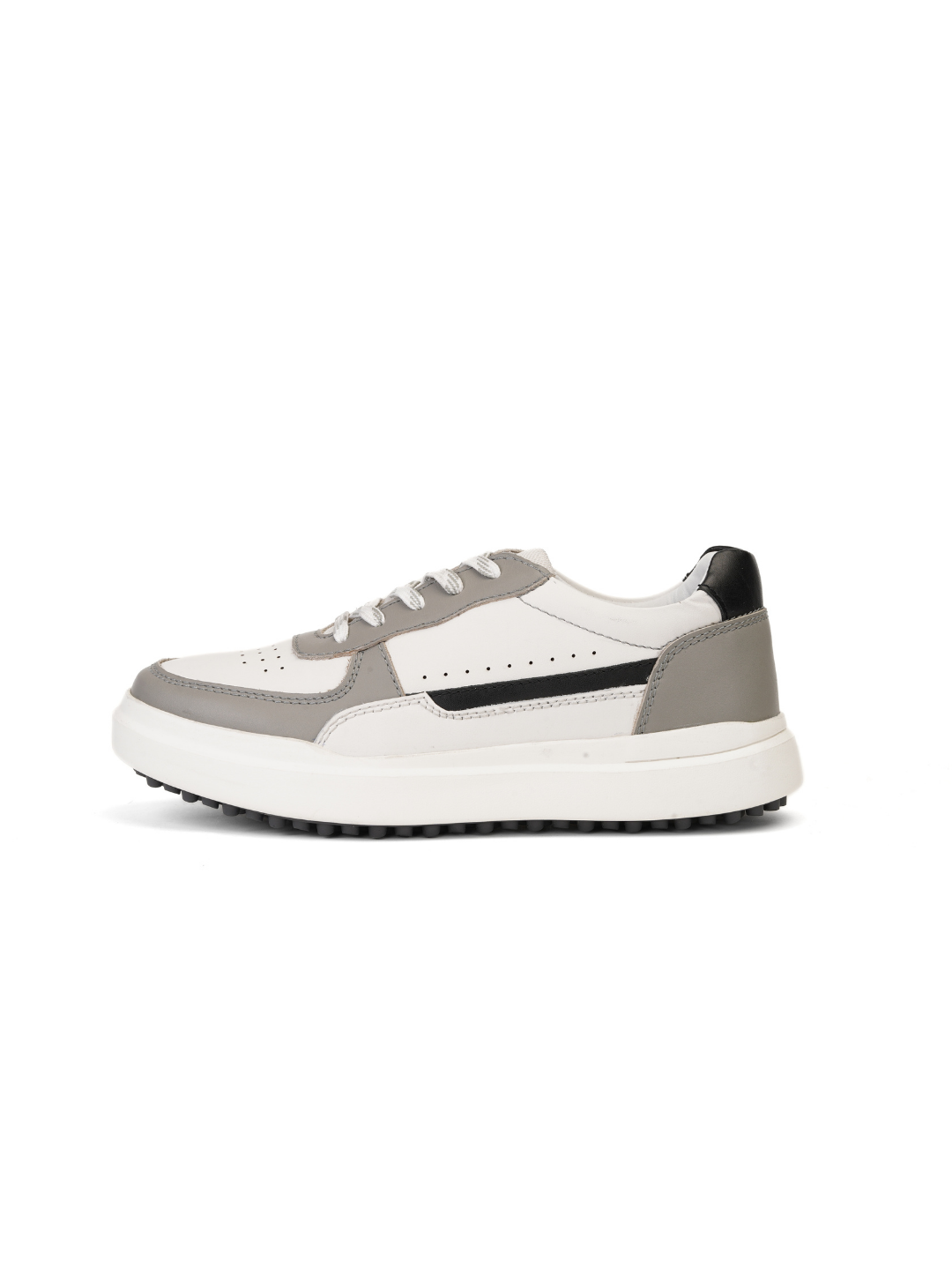 Extacy White/Grey Genuine Leather Sneaker For Men Exm010213 C499