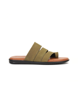City Magic Olive Genuine Leather Thong Slipper For Men Cmm041005 C084