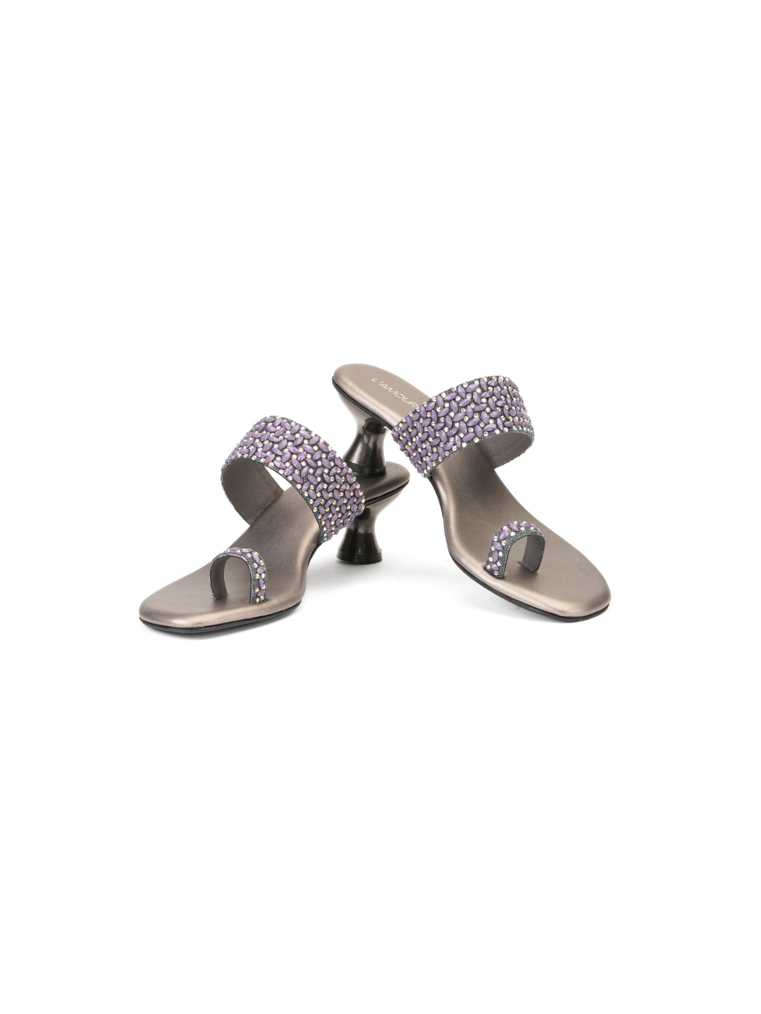 Lamoure Gun Metal Fancy Heels For Women Lmw039116 C181