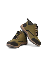 Extacy Olive Genuine Leather Derby Casual Shoes For Men Exm010210 C084