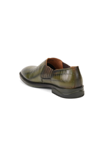 Extacy Green Olive Genuine Leather Casual Shoes For Men Exm010229 C784