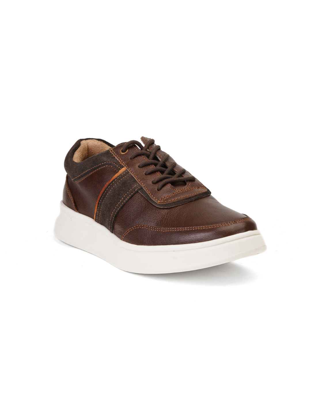 Extacy Brown Genuine Leather Sneaker For Men Exm010202 C003