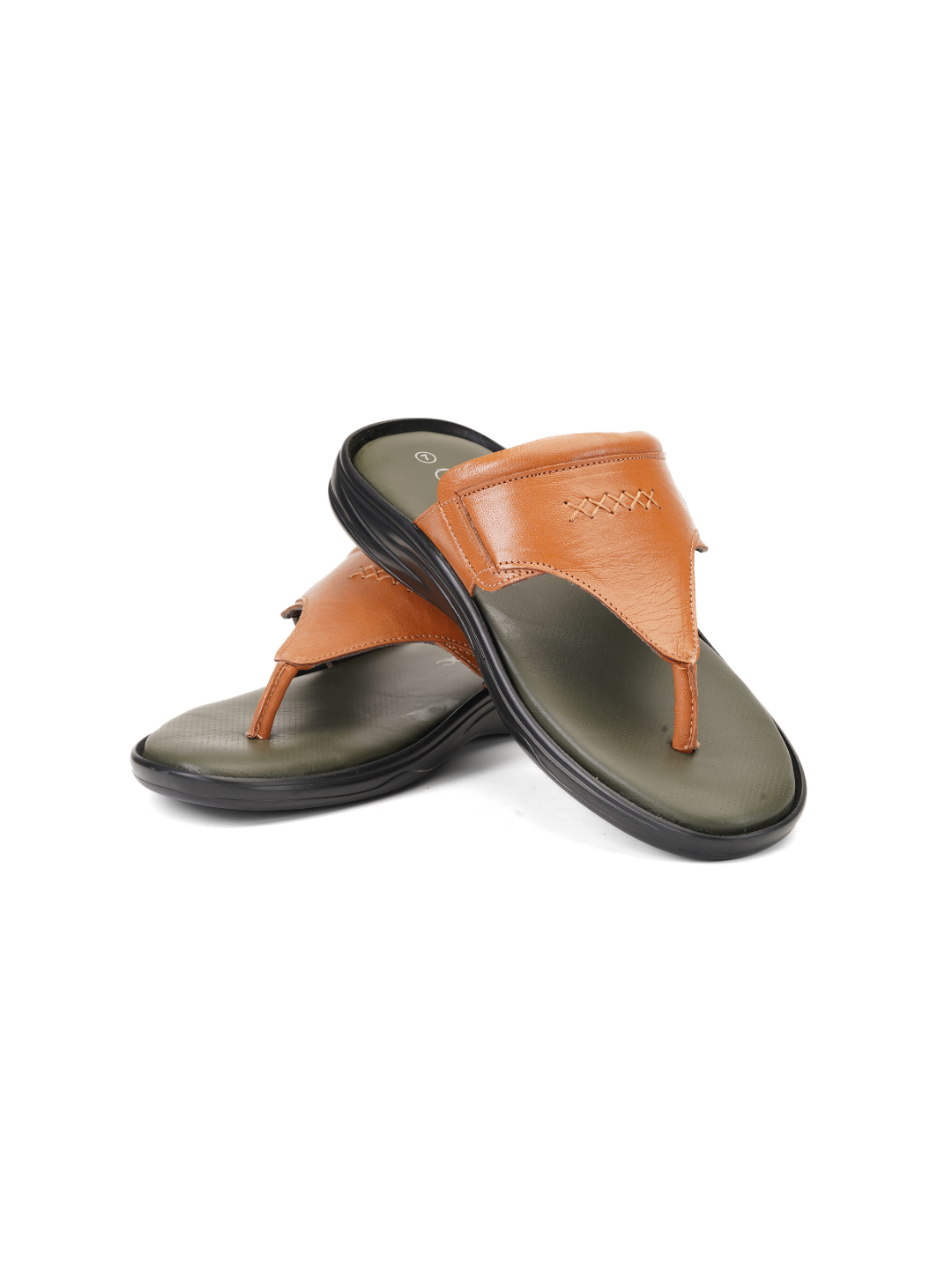 City Magic Tan Genuine Leather Thong Slipper For Men Cmm041003 C006