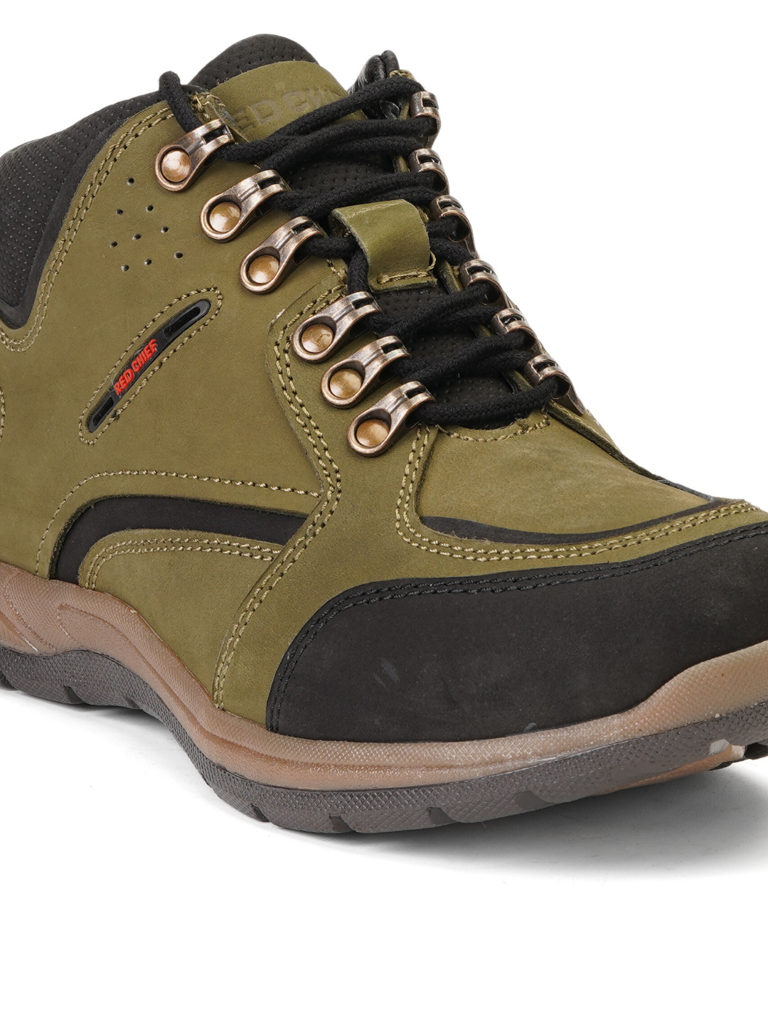 Extacy Olive Genuine Leather Derby Casual Shoes For Men Exm010210 C084
