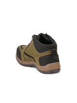 Extacy Olive Genuine Leather Derby Casual Shoes For Men Exm010210 C084