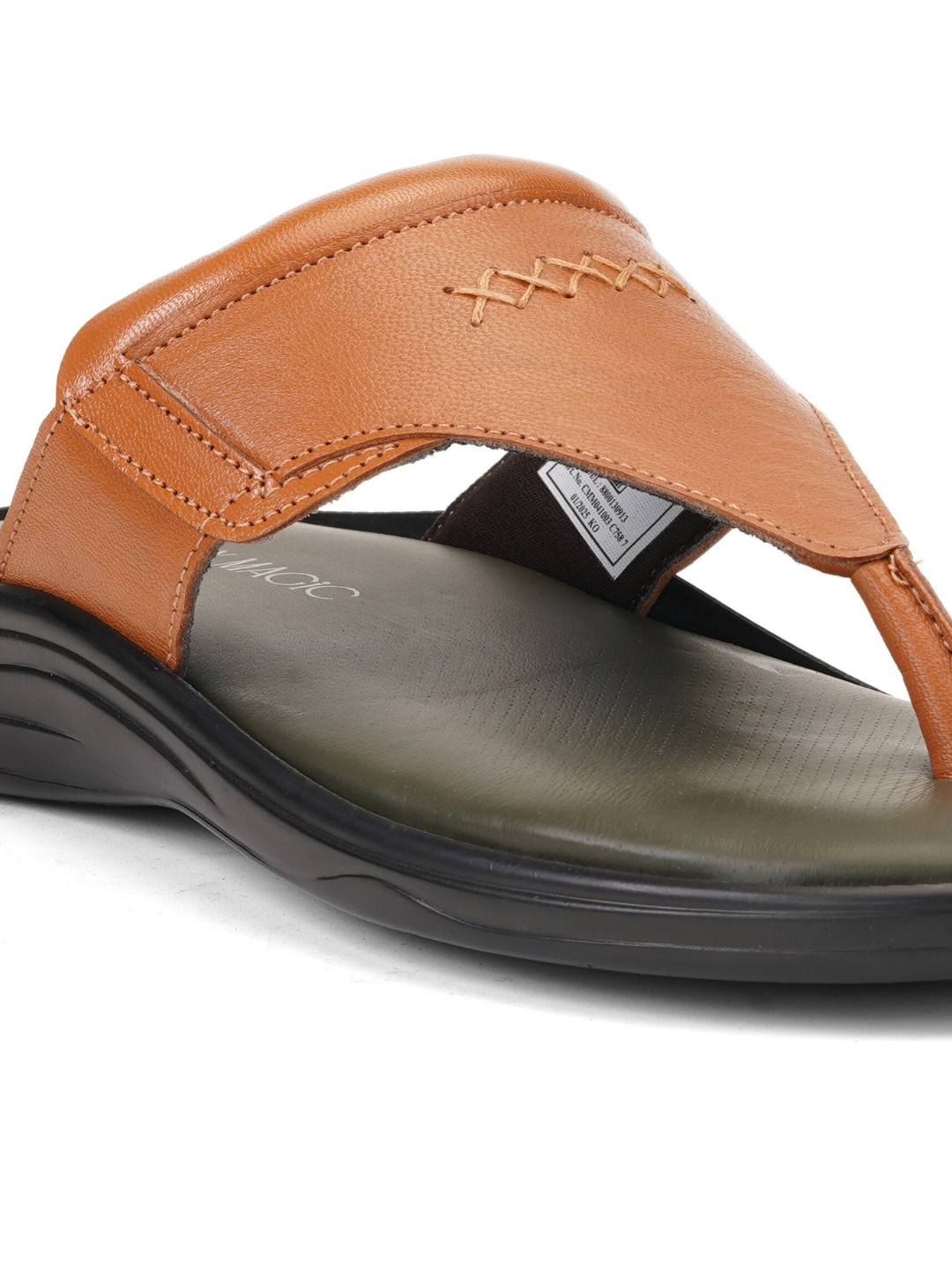 City Magic Tan Genuine Leather Thong Slipper For Men Cmm041003 C006
