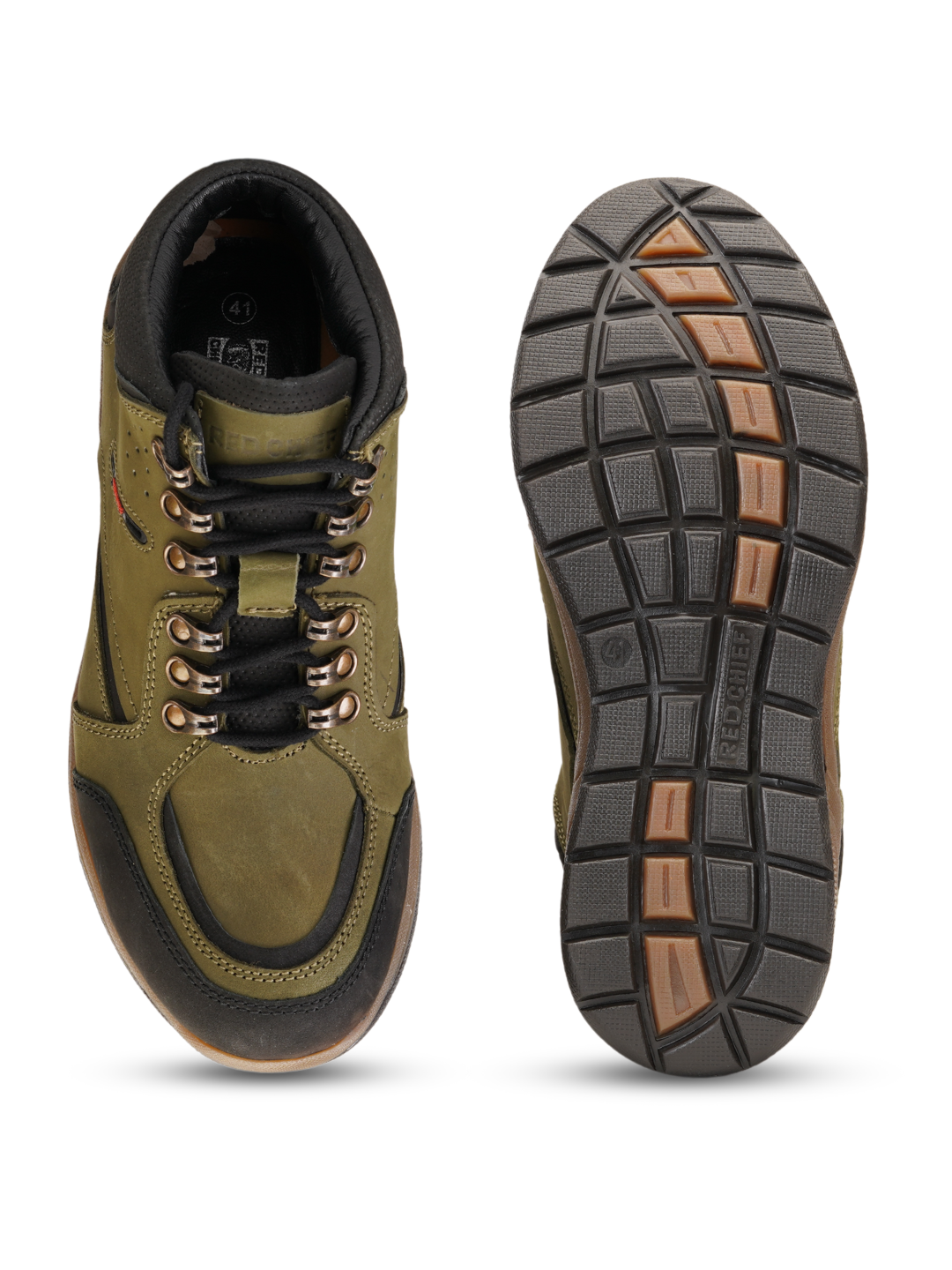 Extacy Olive Genuine Leather Derby Casual Shoes For Men Exm010210 C084