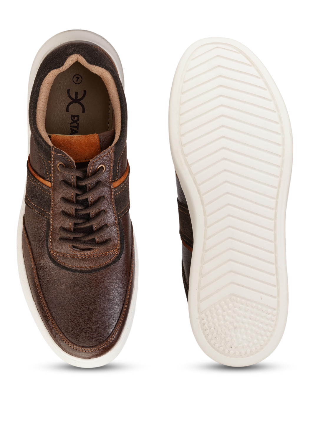 Extacy Brown Genuine Leather Sneaker For Men Exm010202 C003
