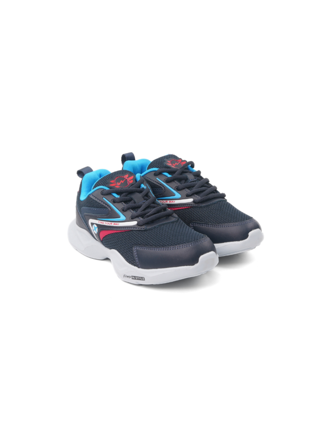 Campus Blue/Red Sports Shoes For Kids Ninza Jr-22C-670 C958