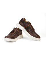 Extacy Brown Genuine Leather Sneaker For Men Exm010202 C003