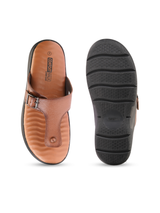 Comfort Walk Tan Genuine Leather Toe Ring Slipper For Men Cwm041013 C006