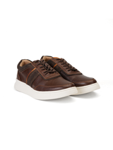Extacy Brown Genuine Leather Sneaker For Men Exm010202 C003