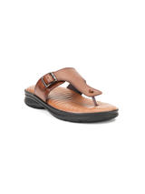 Comfort Walk Tan Genuine Leather Toe Ring Slipper For Men Cwm041013 C006