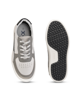 Extacy White/Grey Genuine Leather Sneaker For Men Exm010213 C499