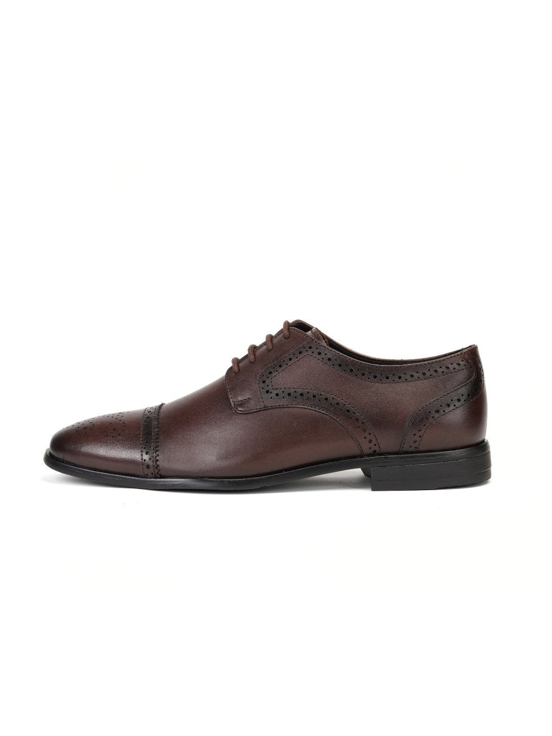 Top Brass Dark Brown Genuine Leather Derby Formal Shoes For Men Tbm021095 C258