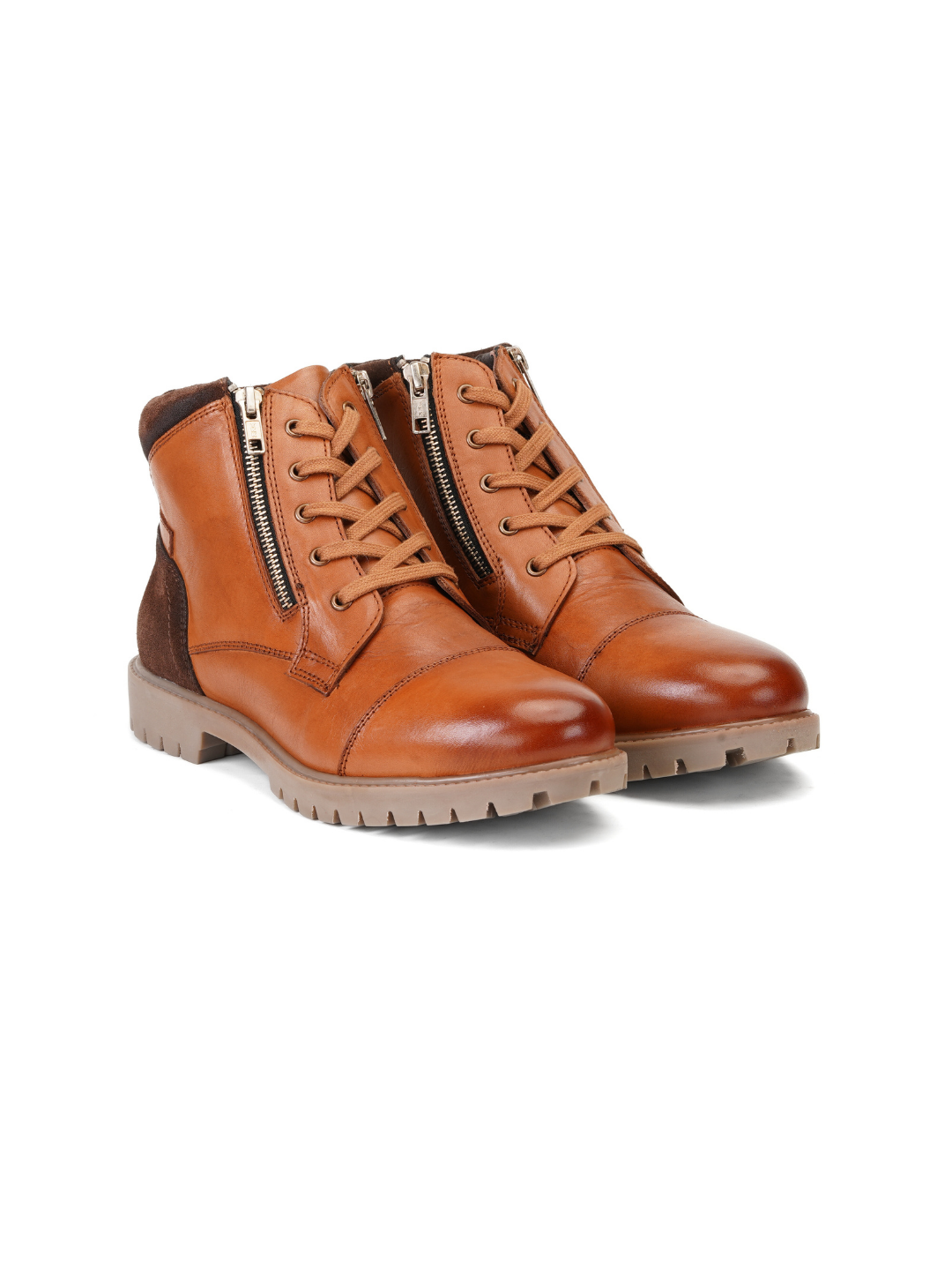 Extacy Tan Genuine Leather Ankel Lace Boot Casual Shoes For Men Exm010236 C006