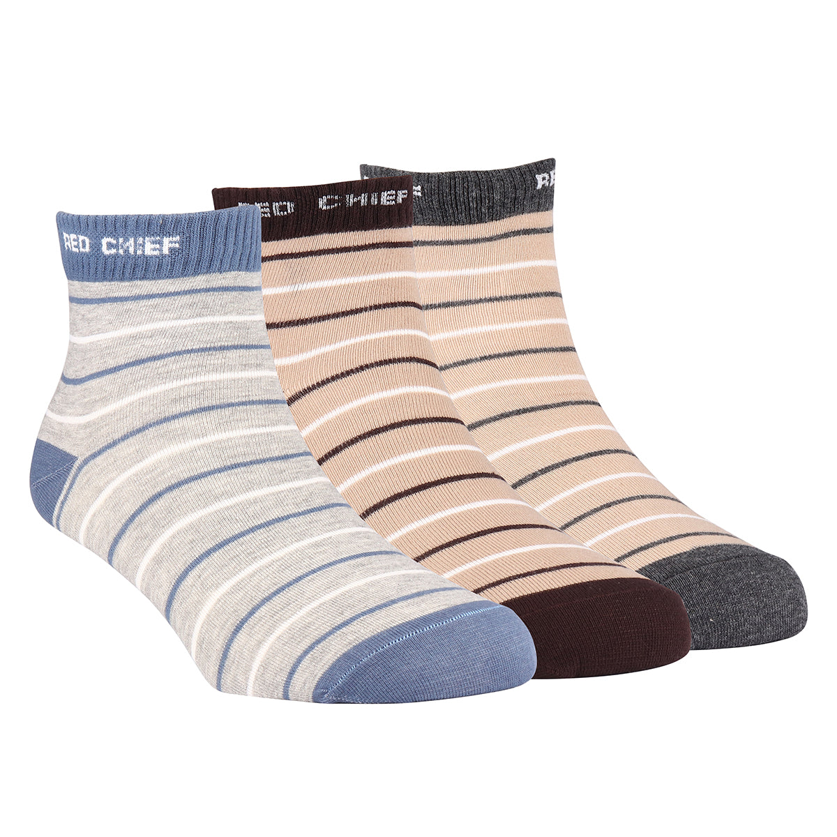 Red Chief Assorted 3 Pair Ankle Socks For Men A20101 G0004