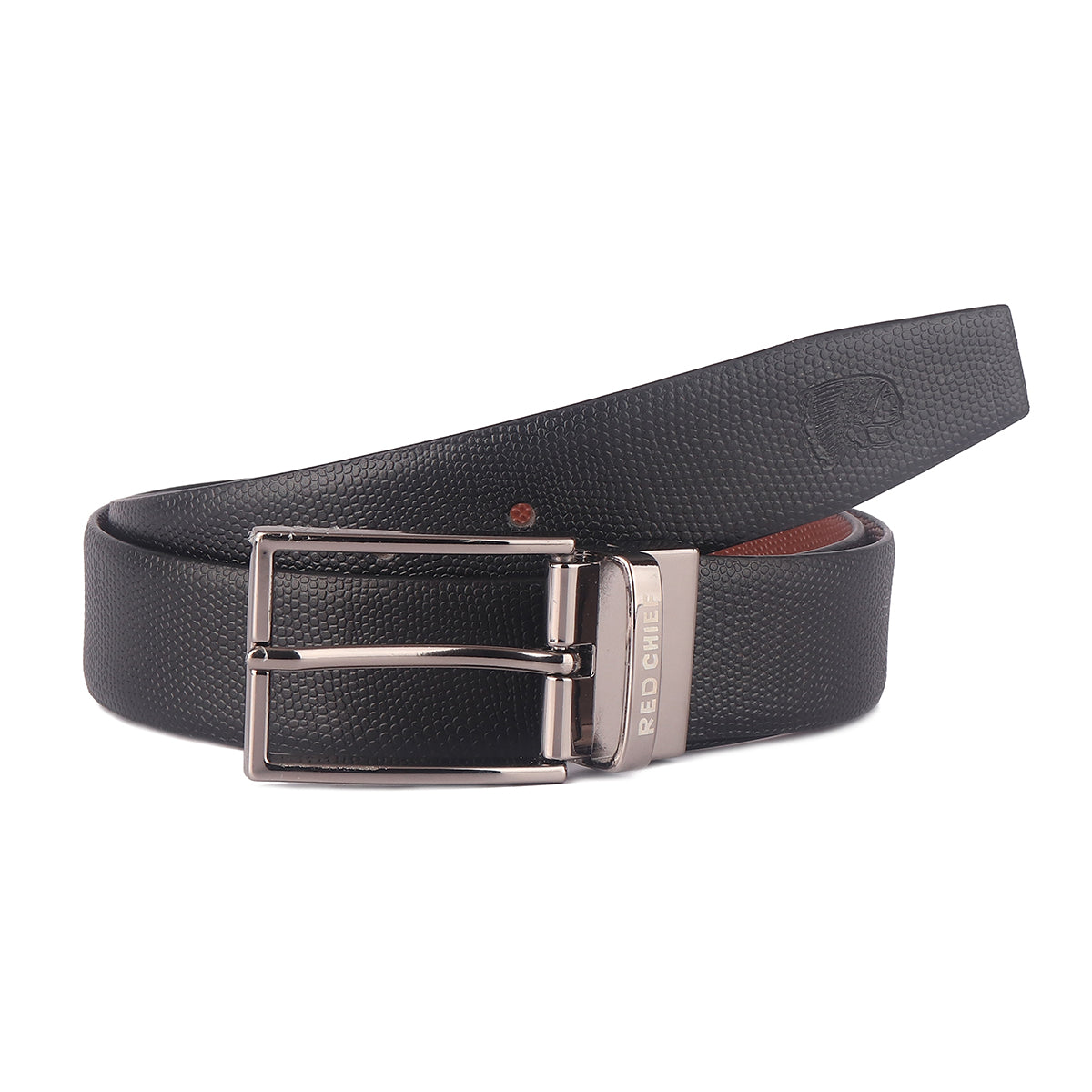 Red Chief Tan/Black Leather Formal Belt For Men A80351 086