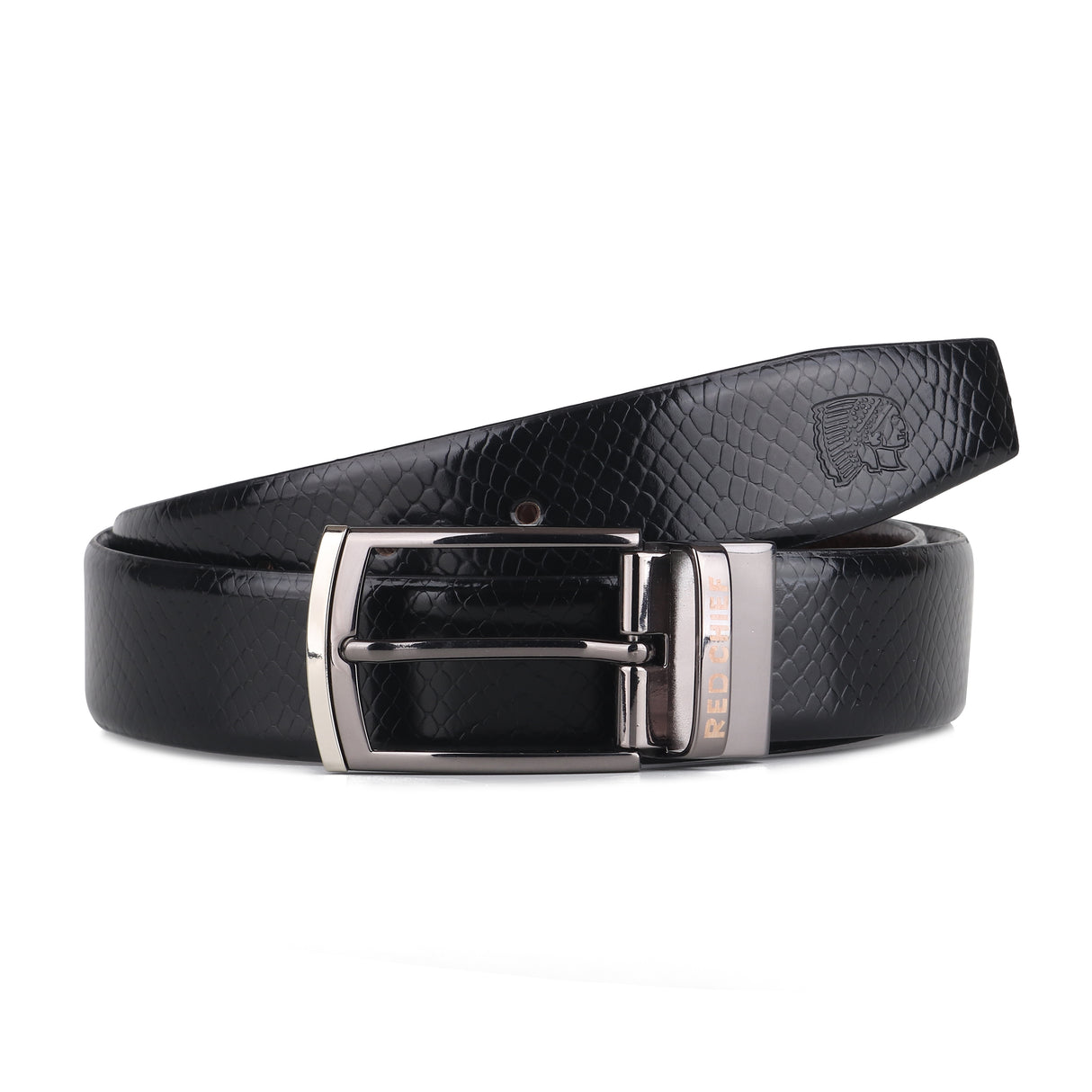 Red Chief Black/Brown Leather Formal Belt For Men A80410 117