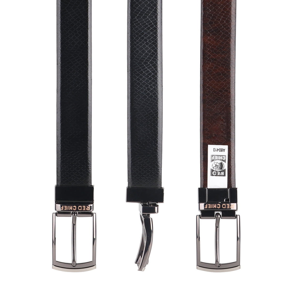 Red Chief Black/Brown Leather Formal Belt For Men A80410 117