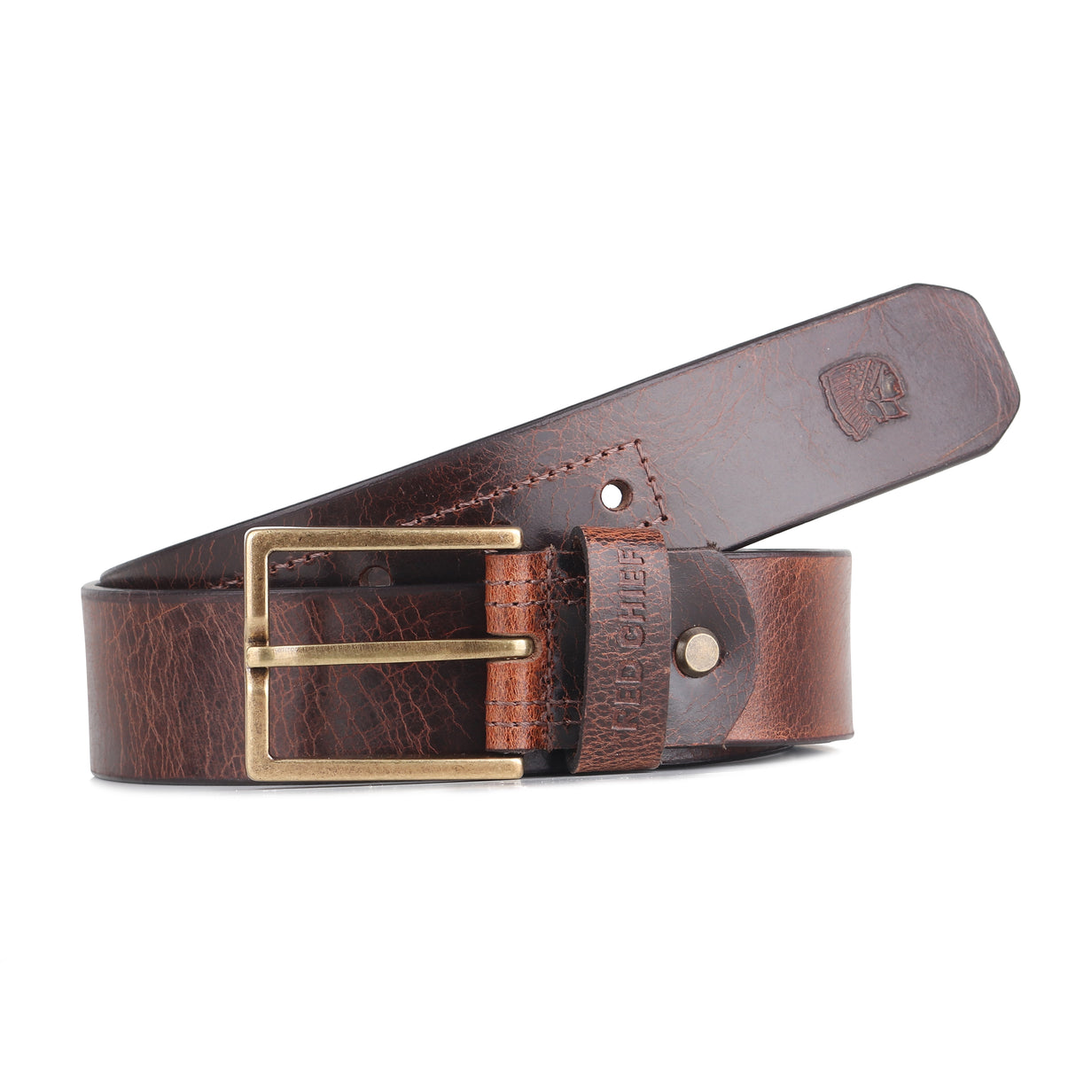 Red Chief Brown Leather Casual Belt For Men A80416 003
