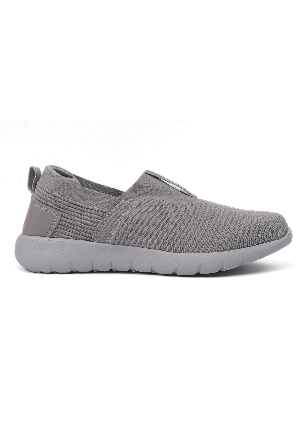 Grey slip-on sneaker on a white background