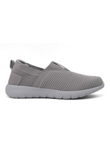 Grey slip-on sneaker on a white background