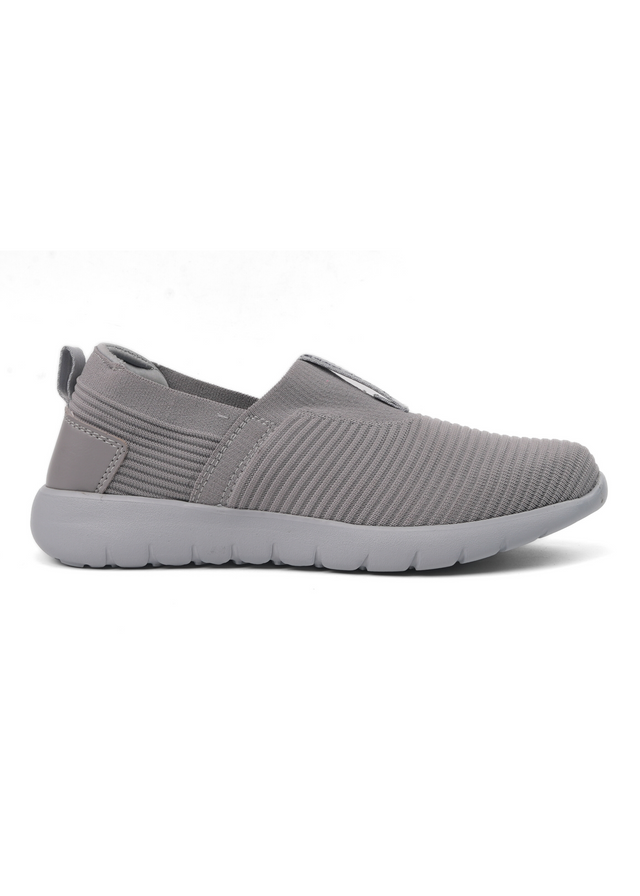 Grey slip-on sneaker on a white background