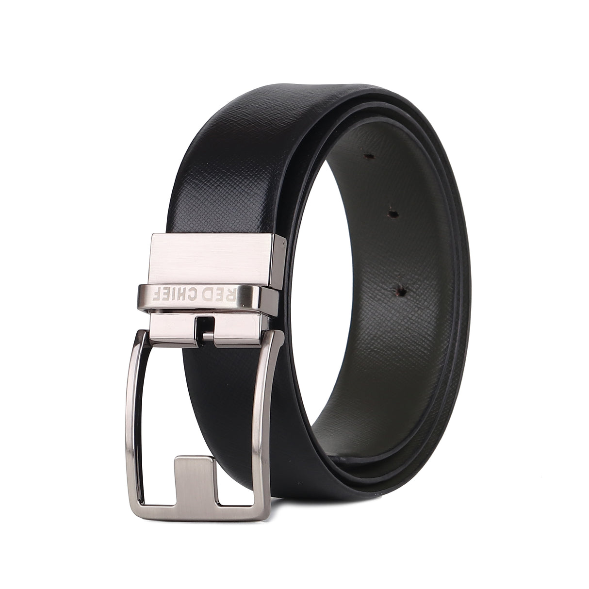 Red Chief Olive/Black Leather Formal Belt For Men A80404 G0070