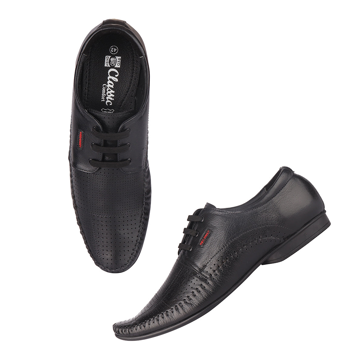 Red Chief Black Leather Derby Formal Shoes For Men Rc1340A 001
