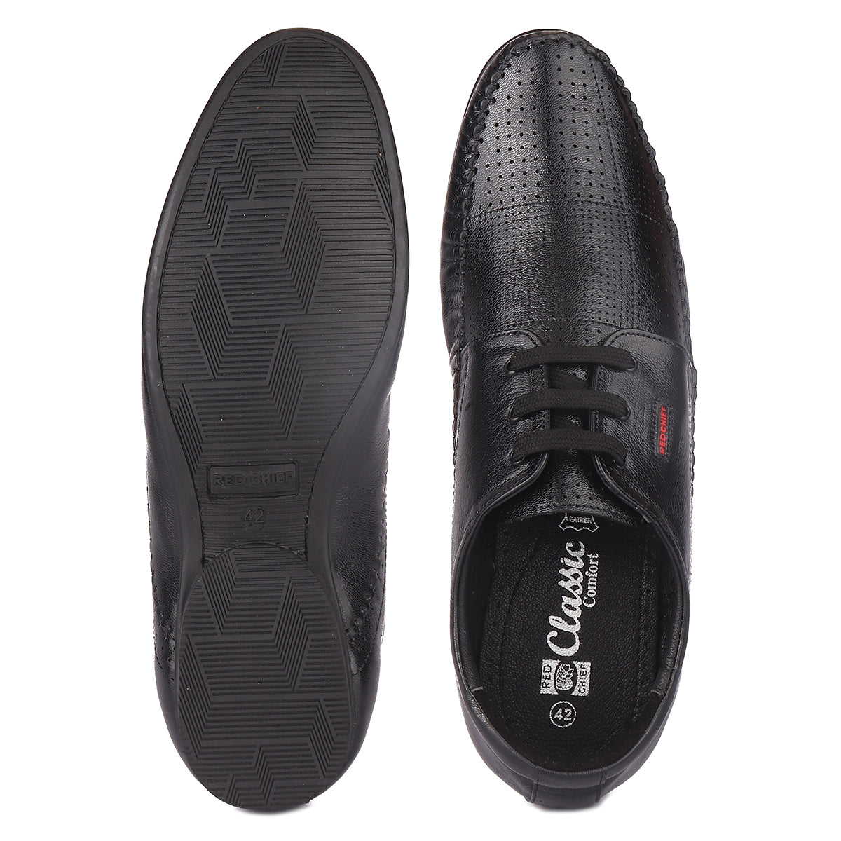 Red Chief Black Leather Derby Formal Shoes For Men Rc1340A 001