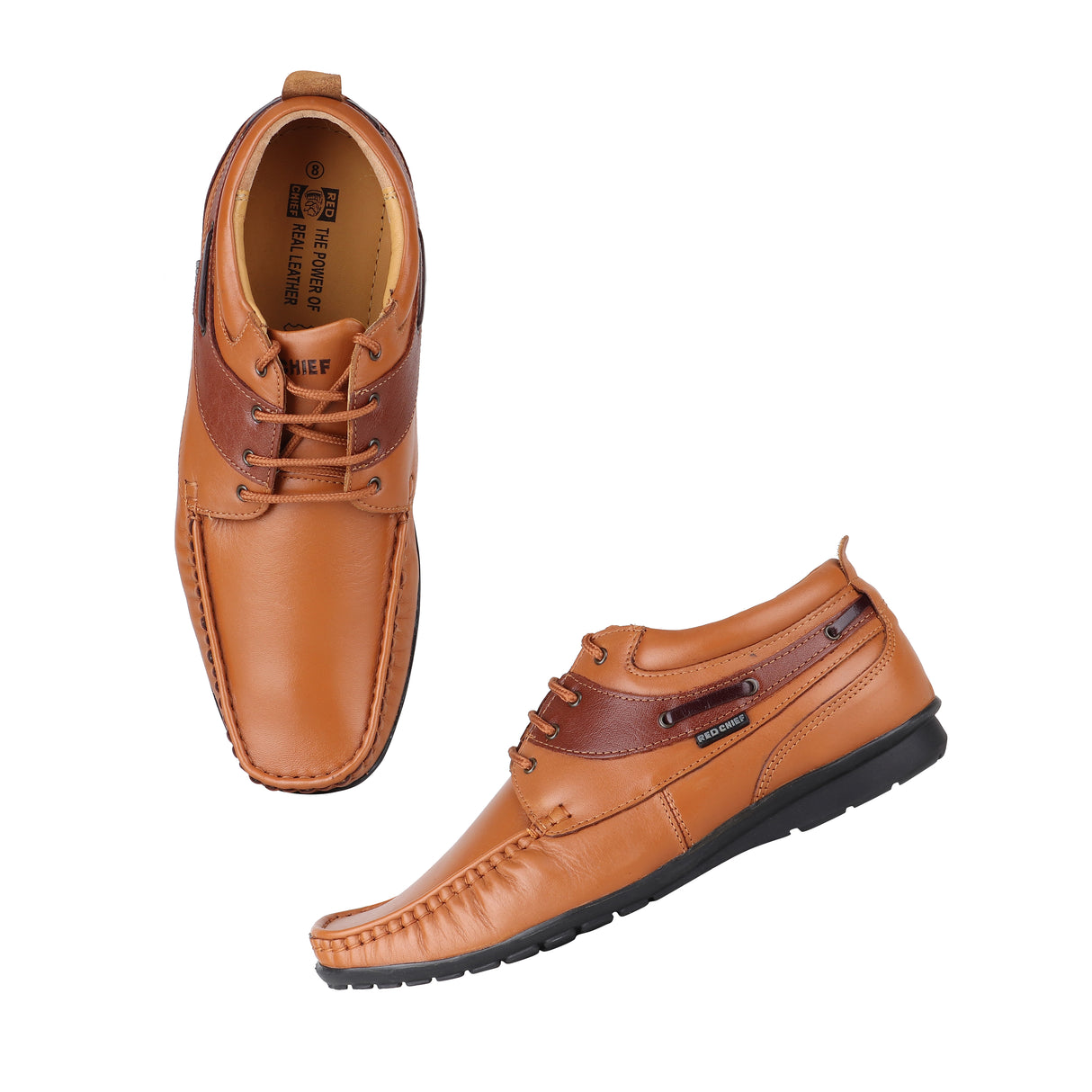 Red Chief N Tan Leather Derby Formal Shoes For Men Rc1199 879