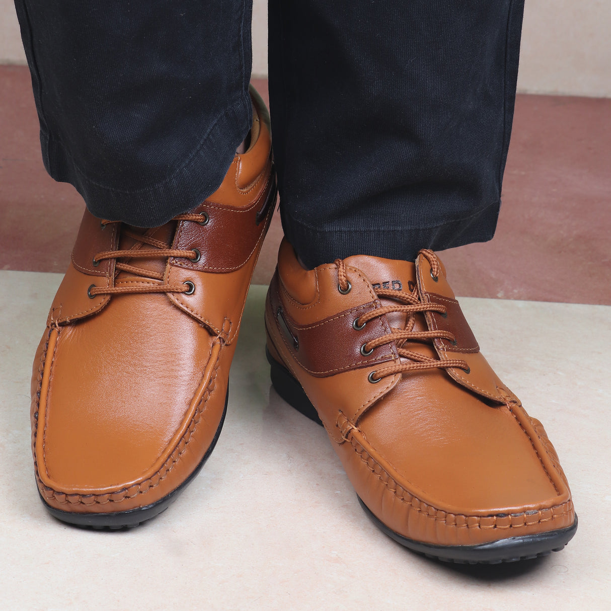 Red Chief N Tan Leather Derby Formal Shoes For Men Rc1199 879
