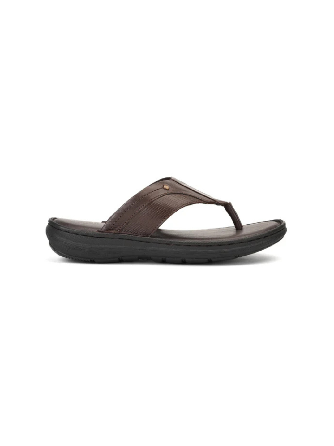 City Magic Dark Brown Genuine Leather Thong Slipper For Men Cmm041006 C258