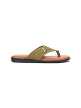 City Magic Olive Genuine Leather Thong Slipper For Men Cmm041004 C084