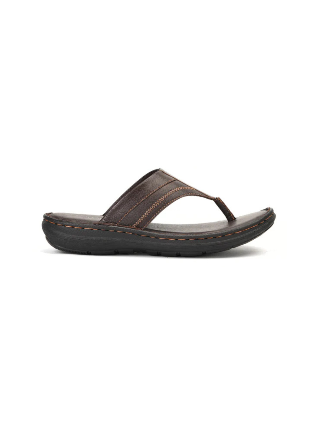 City Magic Brown Genuine Leather Thong Slipper For Men Cmm041011 C003